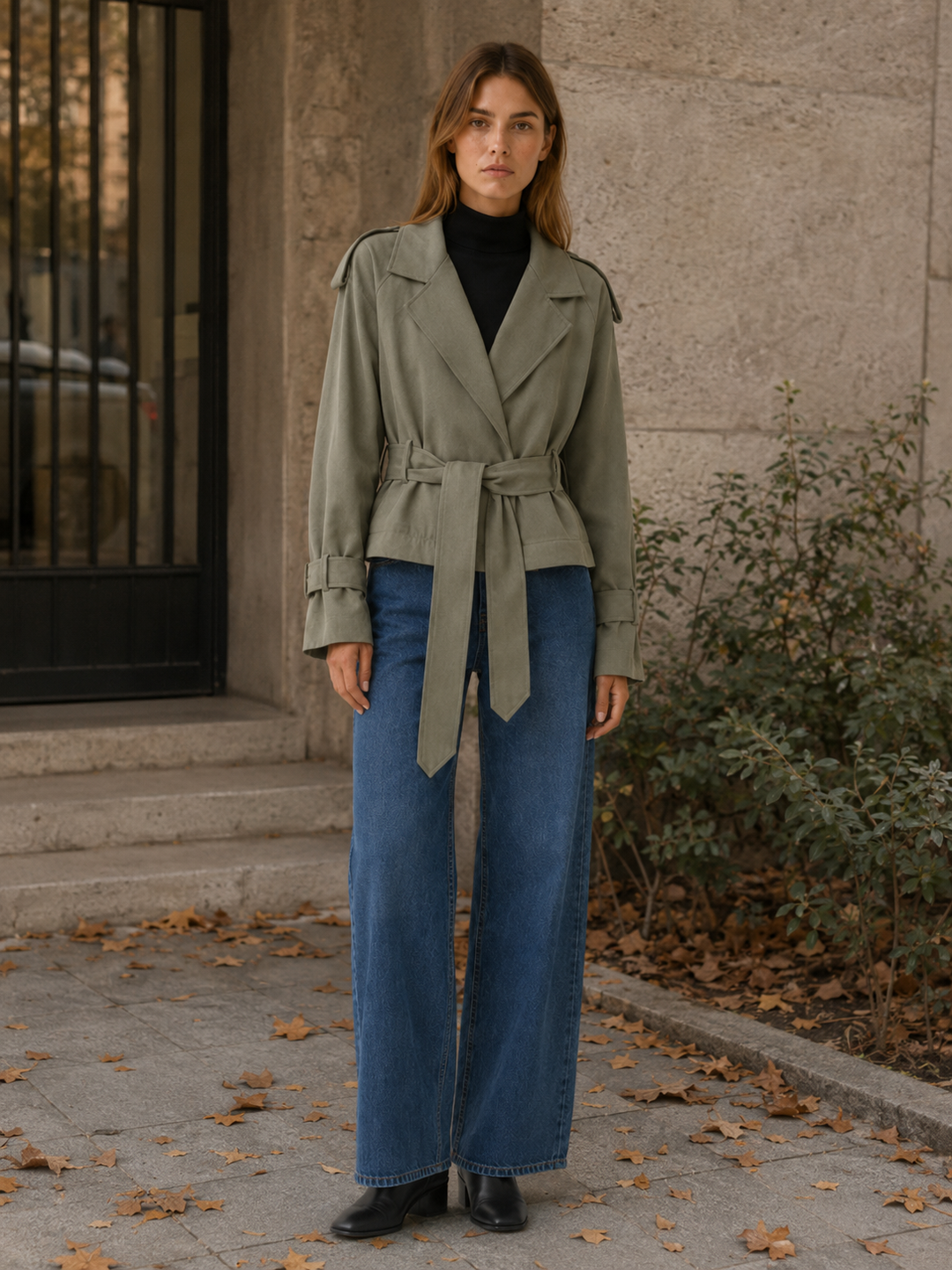 Althaea™ | Cropped Wrap Trench with Tie Waist