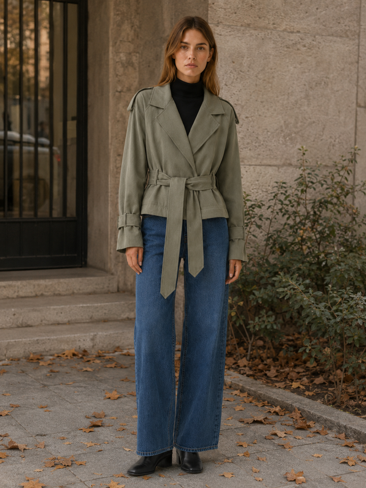 Althaea™ | Cropped Wrap Trench with Tie Waist