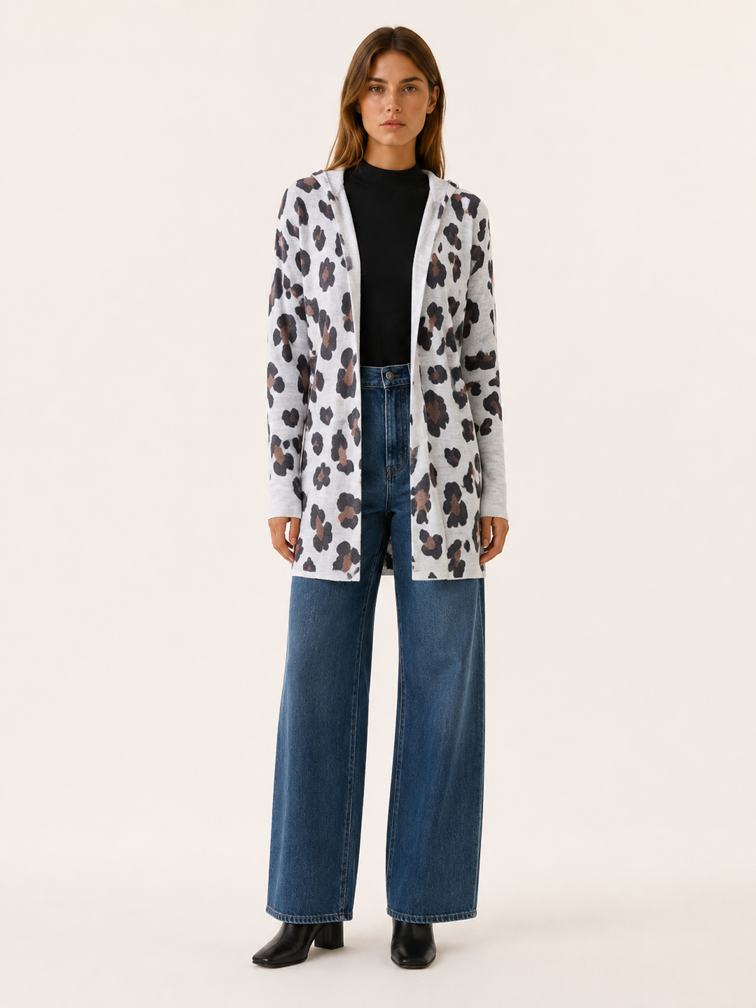Anouk™ | Leopard Print Longline Cardigan