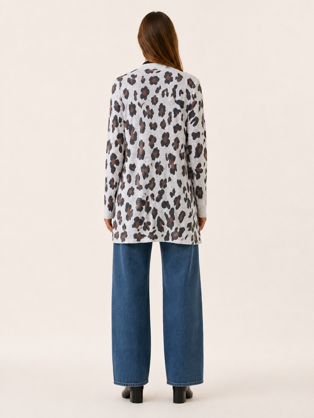 Anouk™ | Leopard Print Longline Cardigan