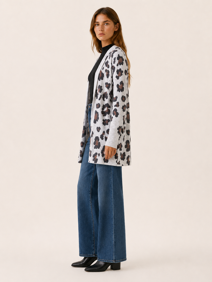 Anouk™ | Leopard Print Longline Cardigan