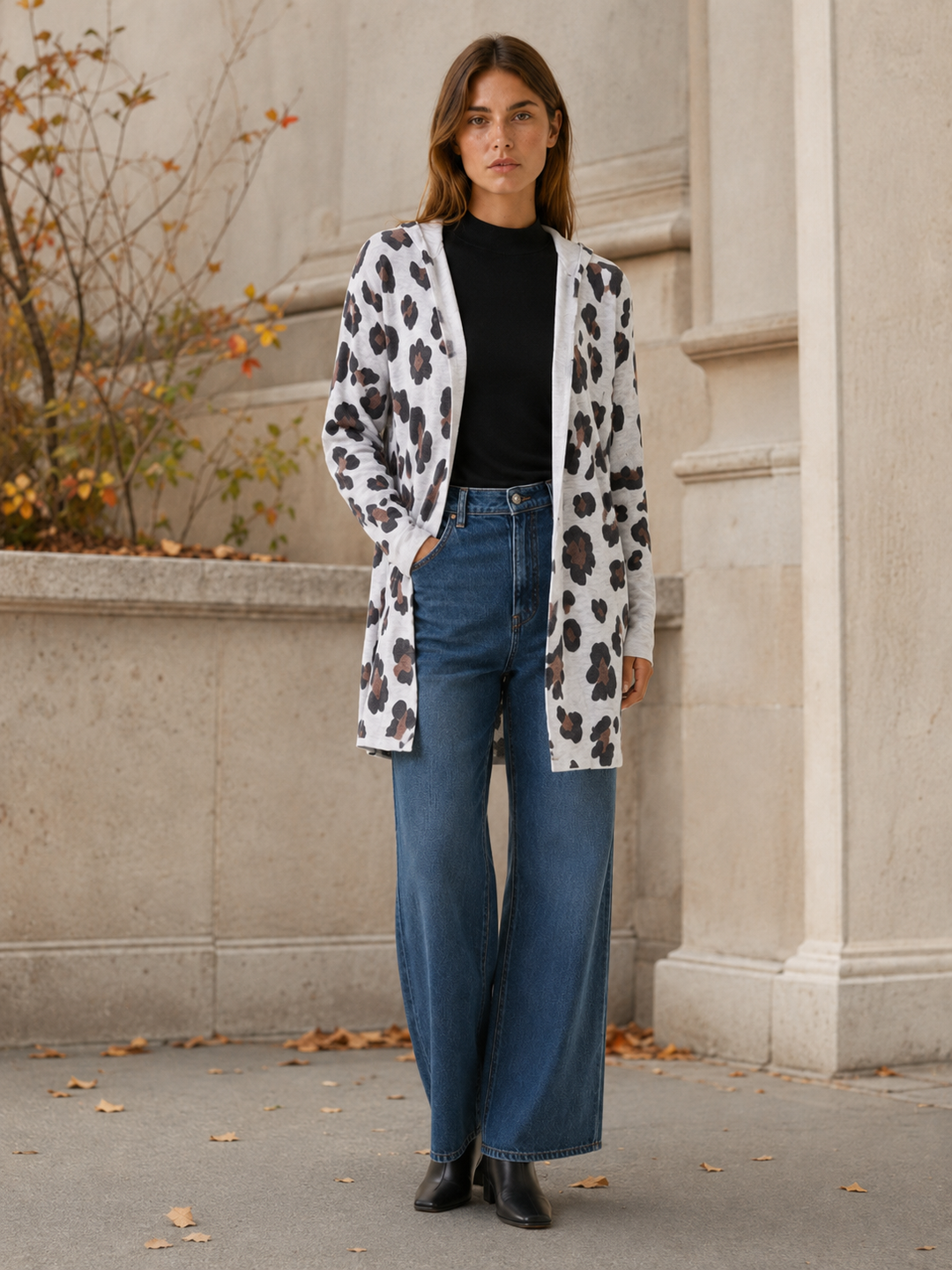 Anouk™ | Leopard Print Longline Cardigan