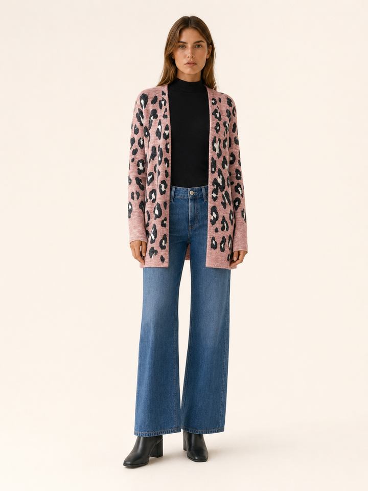 Anouk™ | Leopard Print Longline Cardigan