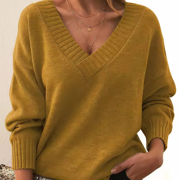 Antonella™ | Women's Relaxed V-Neck Knit Sweater