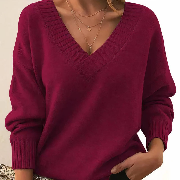 Antonella™ | Women's Relaxed V-Neck Knit Sweater