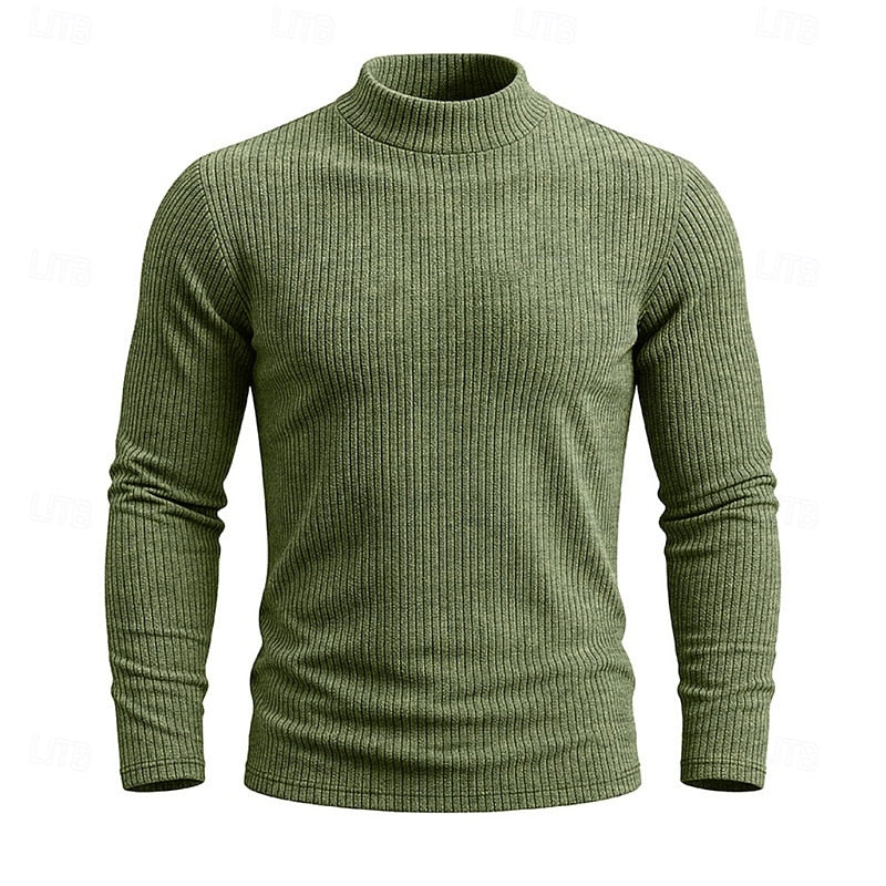 Atticus™ | Men's Ribbed Mock Neck Long Sleeve Top