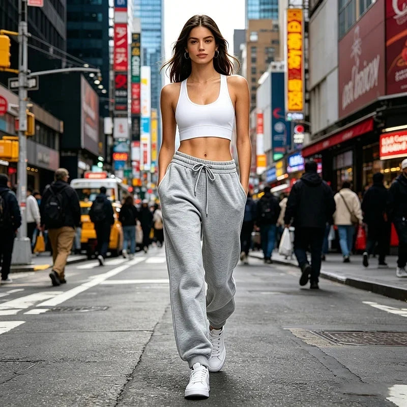 Sabeline™ | Women's Drawstring Waist Joggers with Ribbed Cuffs