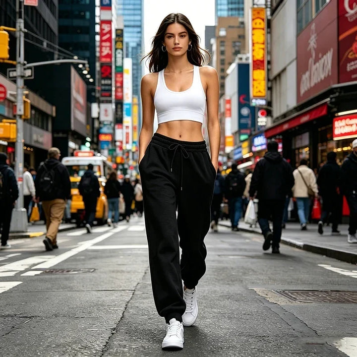 Sabeline™ | Women's Drawstring Waist Joggers with Ribbed Cuffs