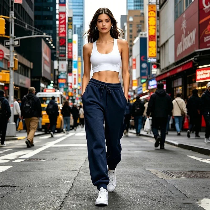 Sabeline™ | Women's Drawstring Waist Joggers with Ribbed Cuffs