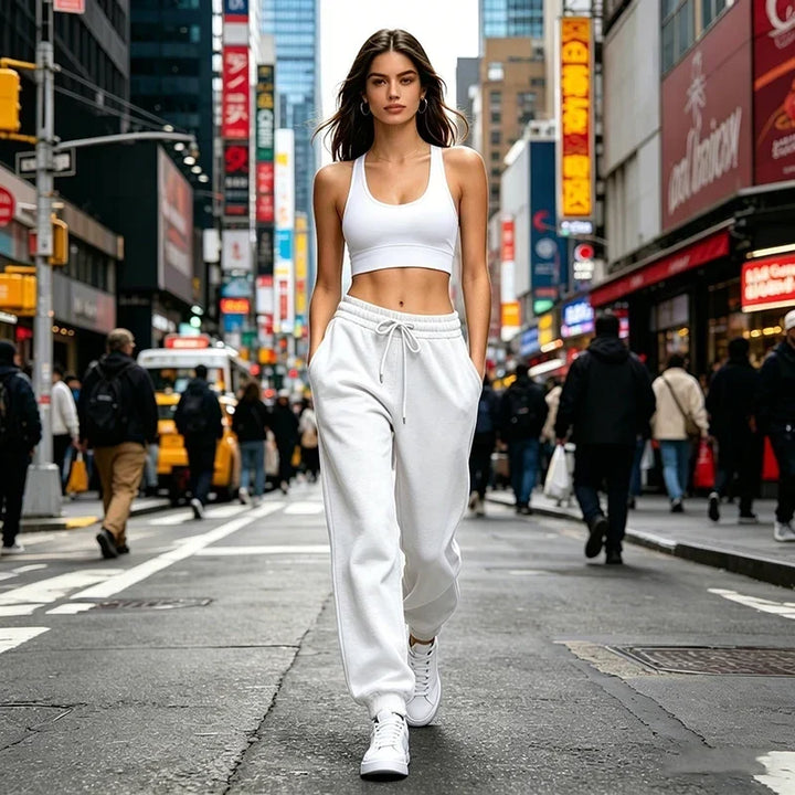 Sabeline™ | Women's Drawstring Waist Joggers with Ribbed Cuffs