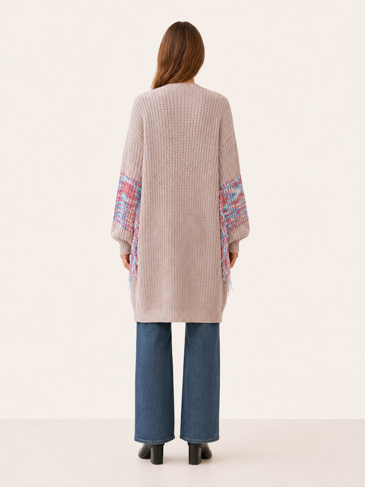 Ariadne™ | Fringe-Sleeve Longline Cardigan