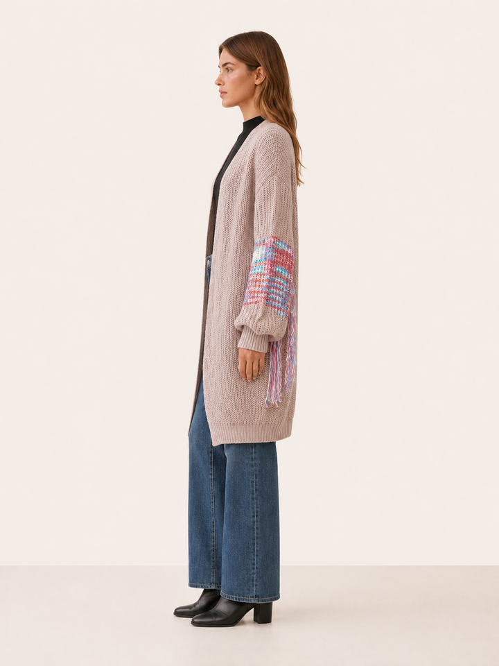 Ariadne™ | Fringe-Sleeve Longline Cardigan