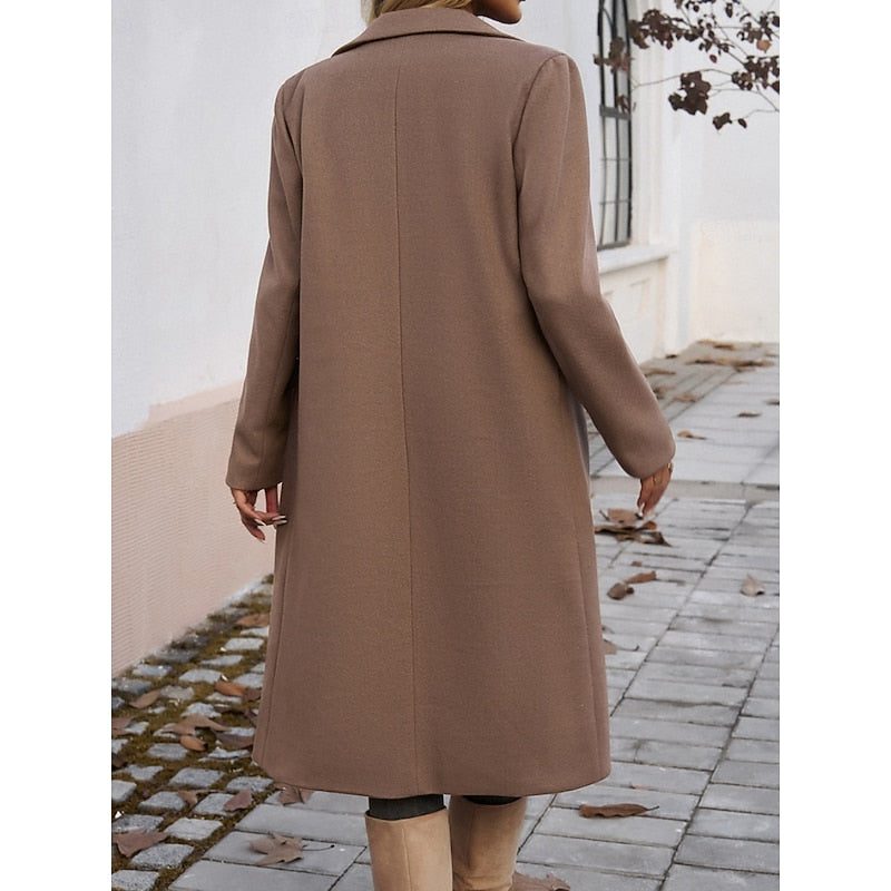Armelle™ | Women's Longline Tailored Overcoat with Notch Lapels