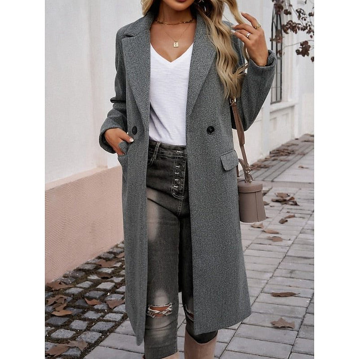 Armelle™ | Women's Longline Tailored Overcoat with Notch Lapels