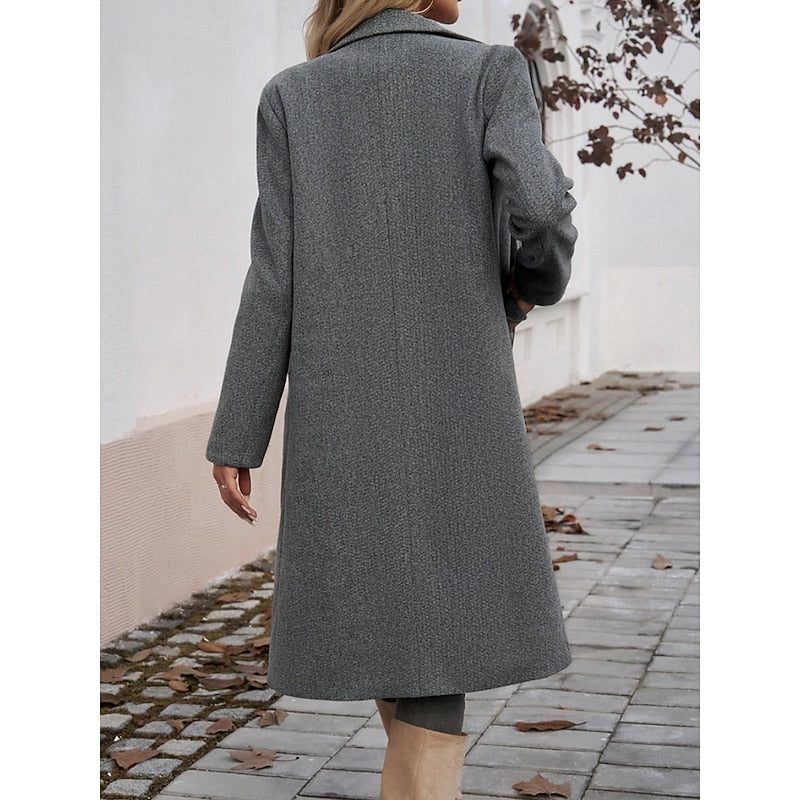 Armelle™ | Women's Longline Tailored Overcoat with Notch Lapels