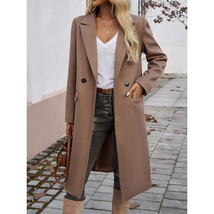 Armelle™ | Women's Longline Tailored Overcoat with Notch Lapels