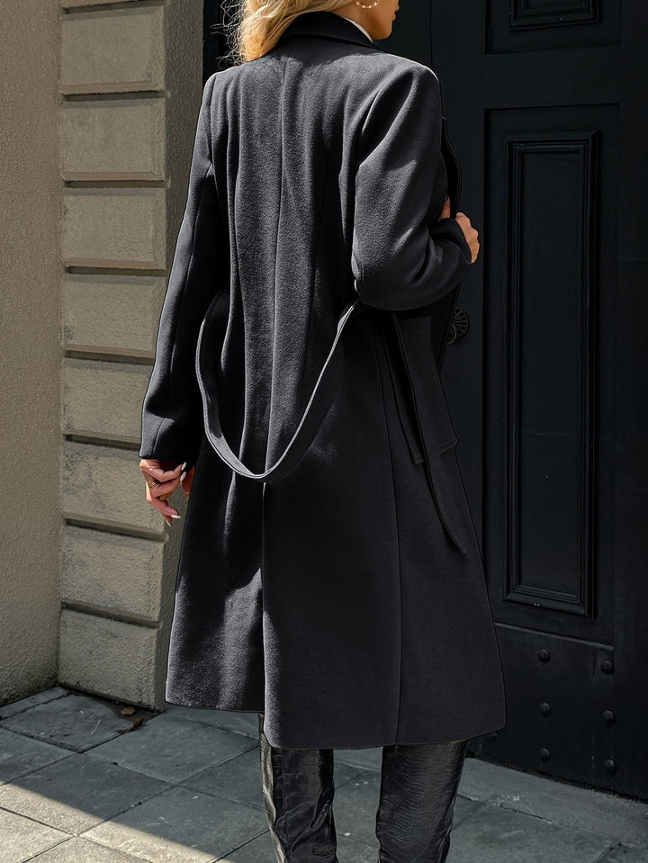 Arwen™ | Women's Belted Long Overcoat with Patch Pockets