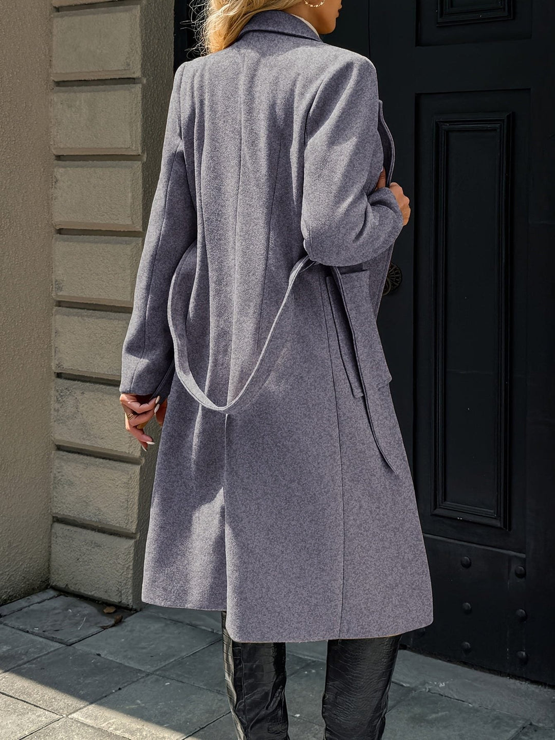 Arwen™ | Women's Belted Long Overcoat with Patch Pockets