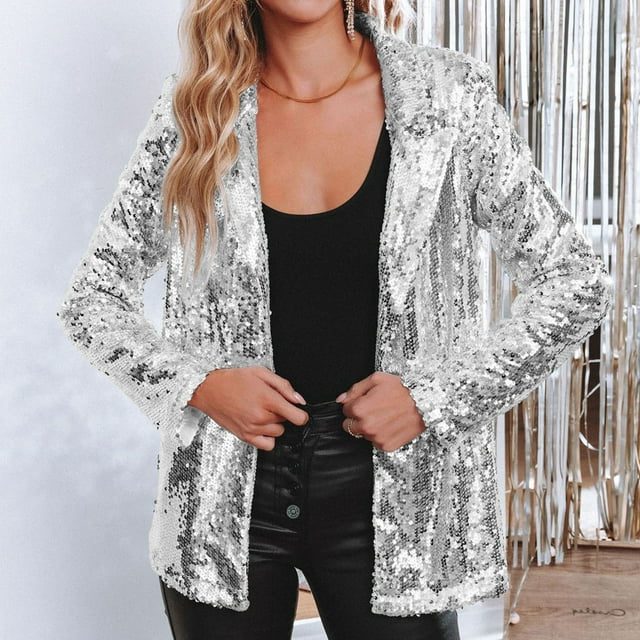 Adelind™ | Women's Sequin Fitted Blazer with Three-Quarter Sleeves