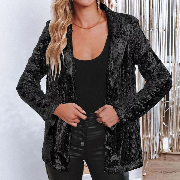 Adelind™ | Women's Sequin Fitted Blazer with Three-Quarter Sleeves