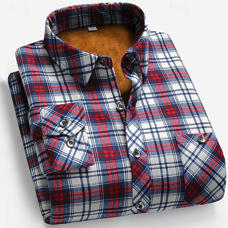Forrest™ | Men's Lined Checked Long Sleeve Shirt
