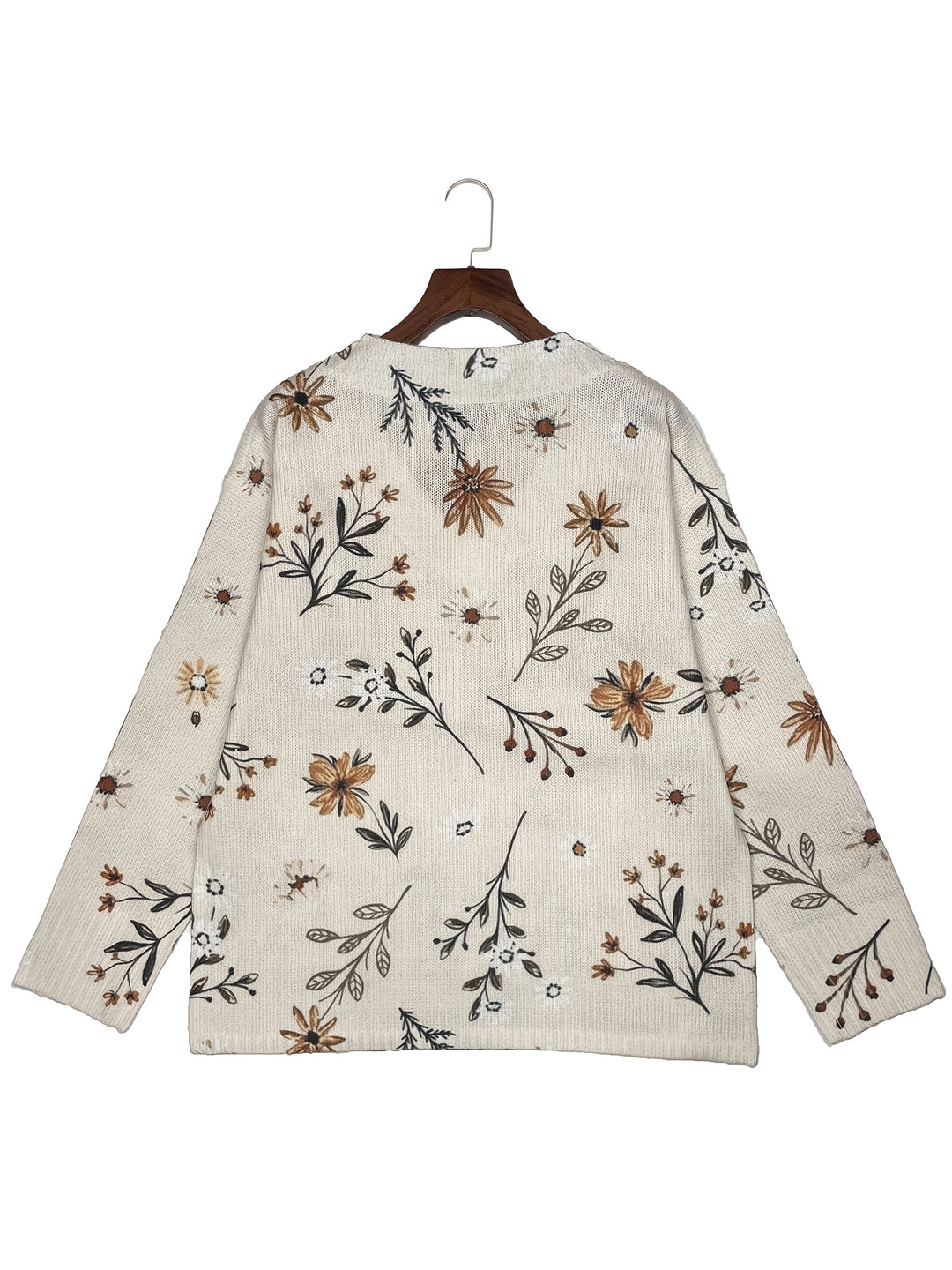 Mirabelle™ | Women's Floral Print V Neck Knit Sweater