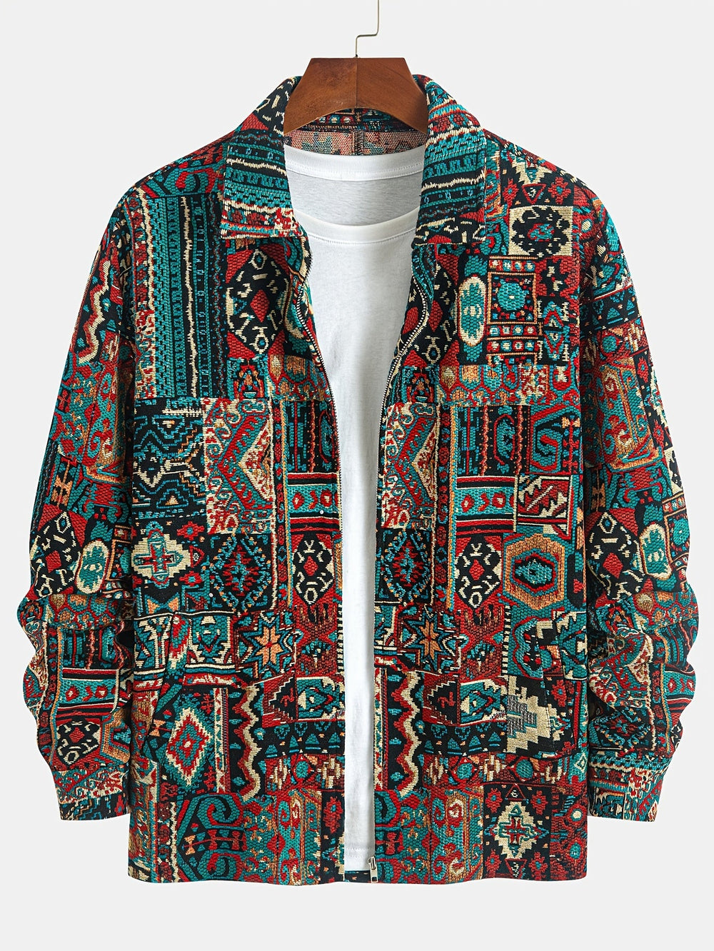 Bryson™ | Men's Patterned Lapel Jacket with Zip Front
