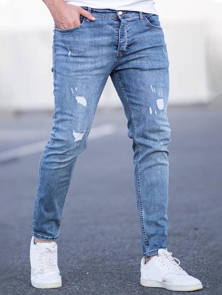 Dario™ | Men's Slim Stretch Jeans with Distressed Details