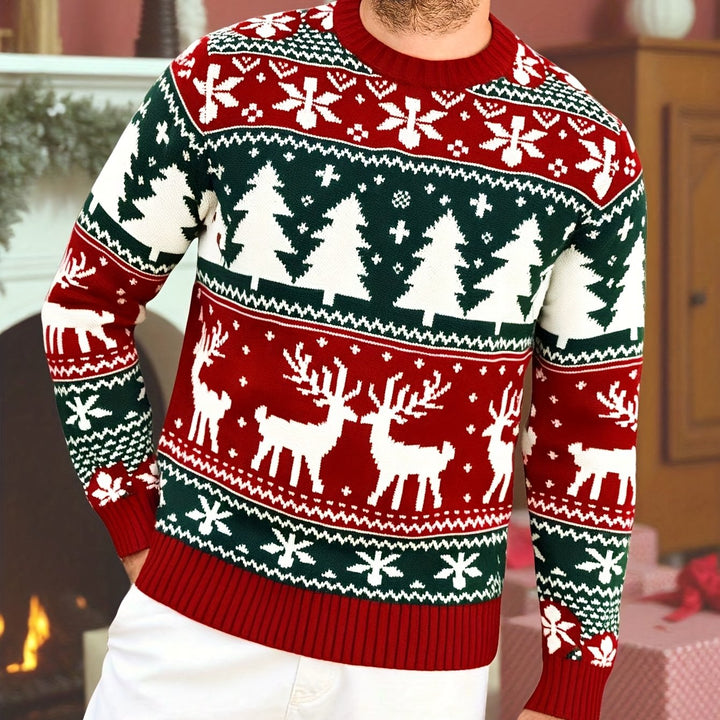 Bennet™ | Men's Christmas Reindeer Knit Sweater with Crew Neck