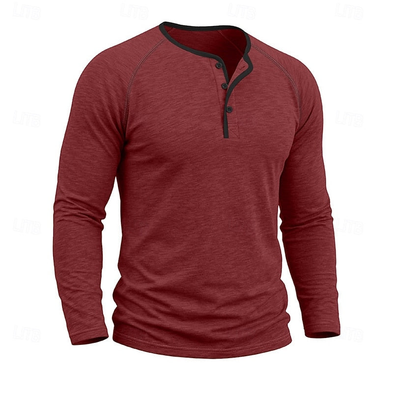 Bennett™ | Men's Raglan Sleeve Button Henley Shirt