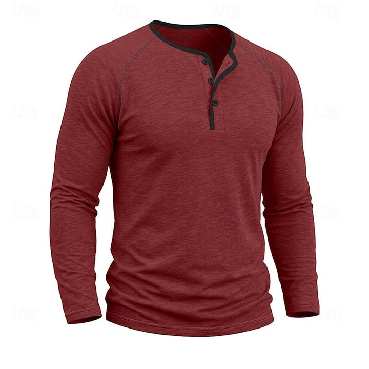 Bennett™ | Men's Raglan Sleeve Button Henley Shirt