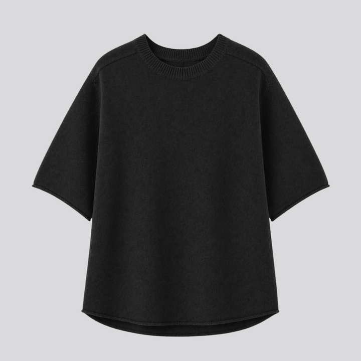 Caelia™ | Oversized Merino Wool T-Shirt with Dropped Shoulders