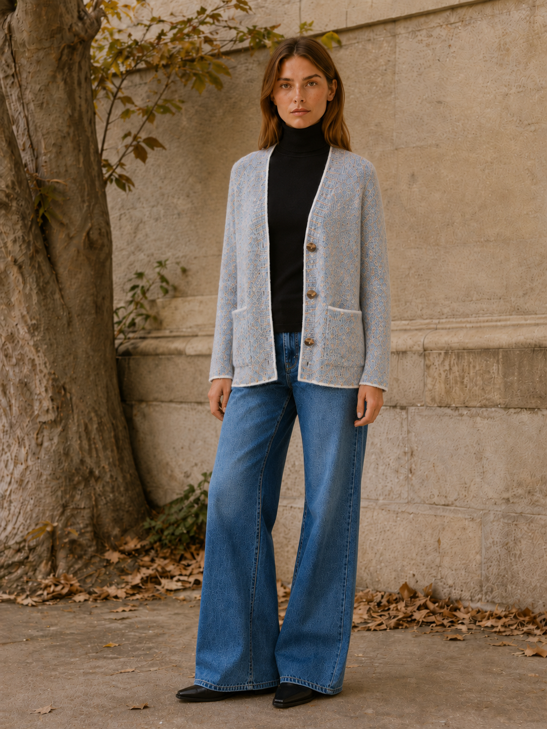 Blythe™ | V-Neck Button Cardigan with Patch Pockets