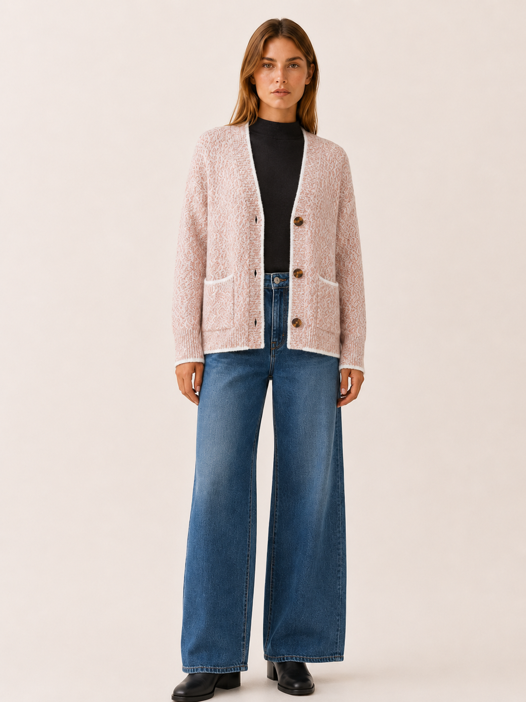 Blythe™ | V-Neck Button Cardigan with Patch Pockets
