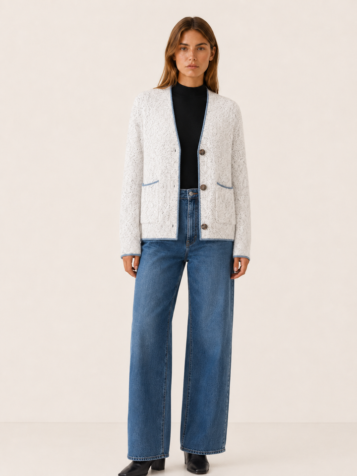 Blythe™ | V-Neck Button Cardigan with Patch Pockets