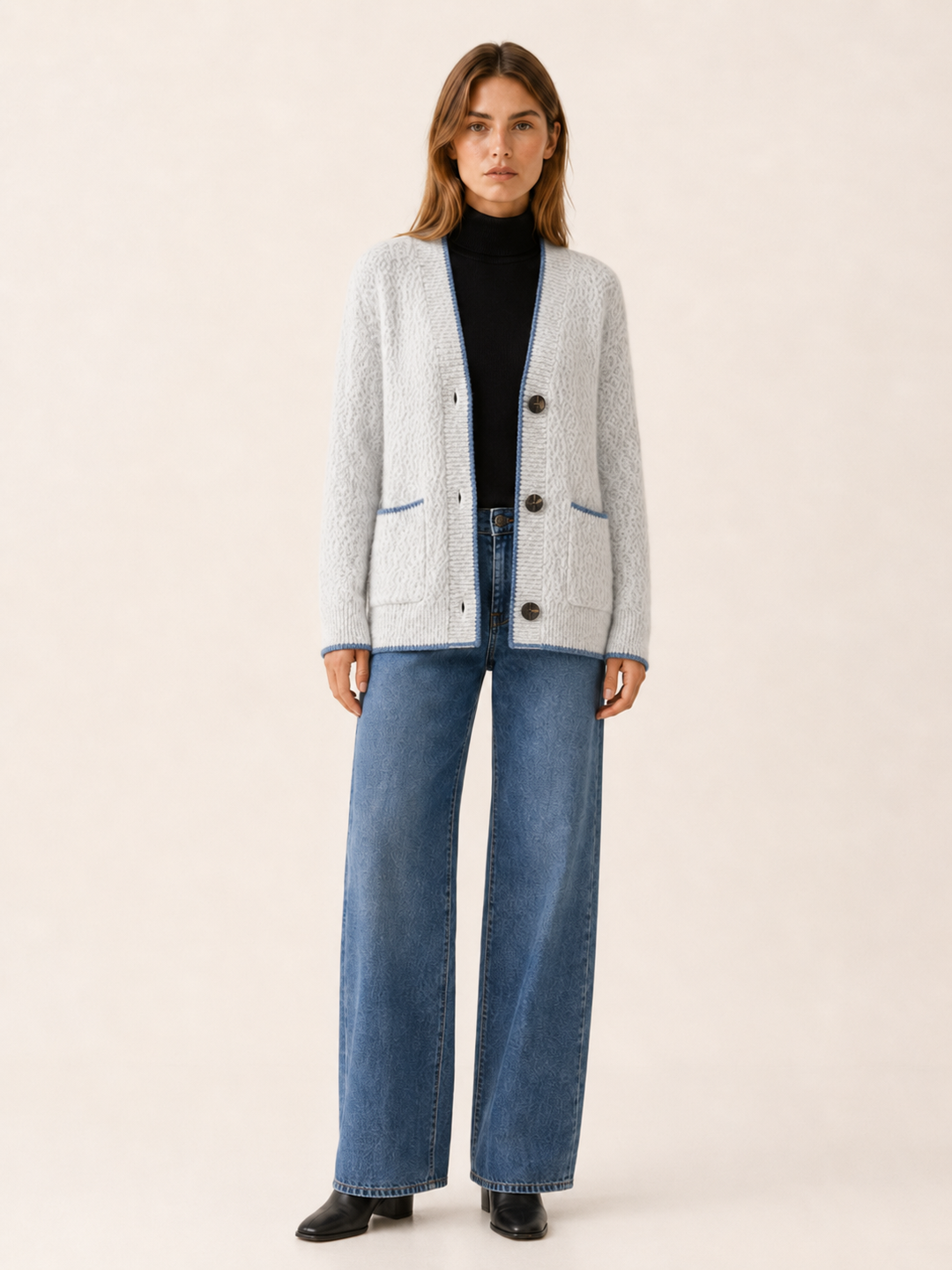 Blythe™ | V-Neck Button Cardigan with Patch Pockets