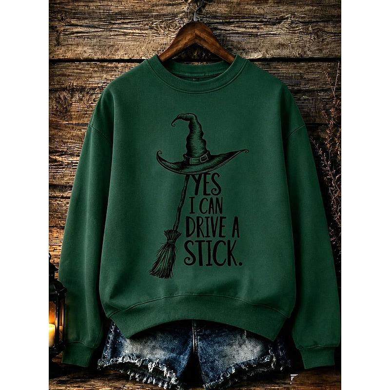 Dagny™ | Women's Halloween Witch Graphic Crew Neck Sweatshirt