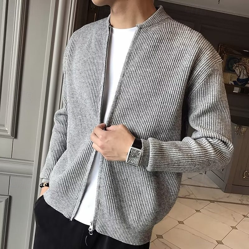 Peregrine™ | Men's Ribbed Stand Collar Zip Front Cardigan