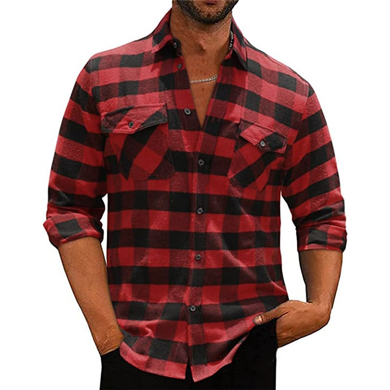Deacon™ | Men's Checked Long Sleeve Button-Up Shirt