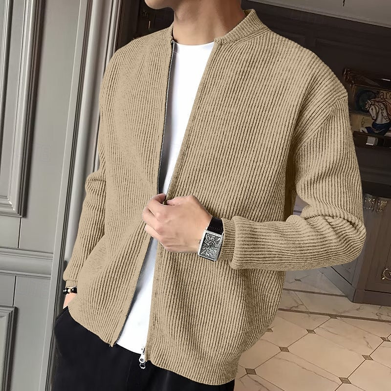 Peregrine™ | Men's Ribbed Stand Collar Zip Front Cardigan