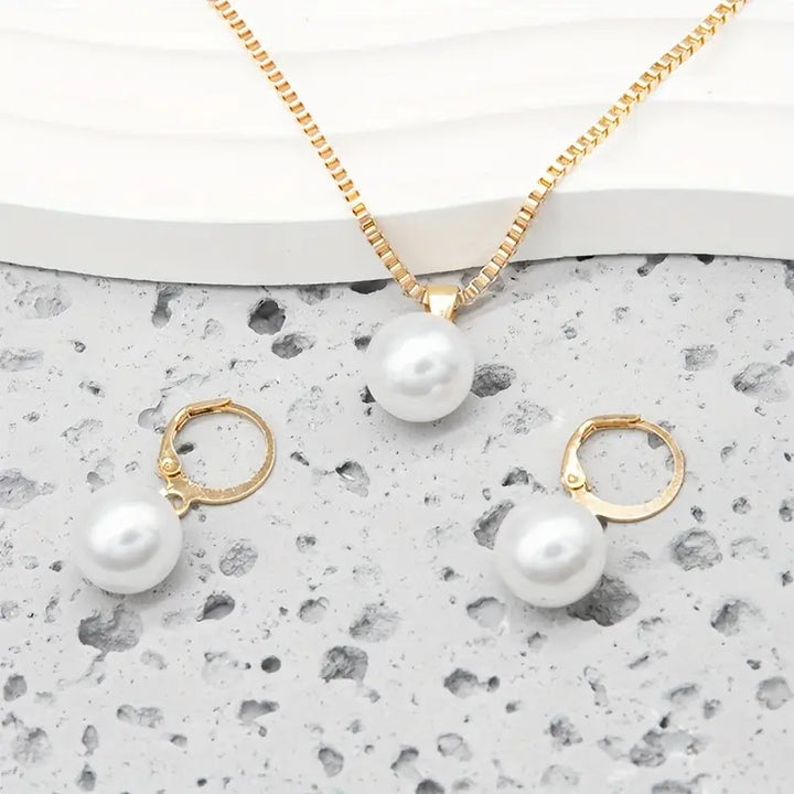 Pearl Jewelry Set Golden Grace | Gold