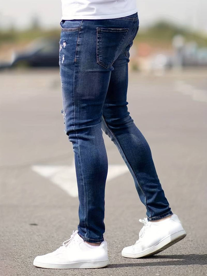 Dario™ | Men's Slim Stretch Jeans with Distressed Details