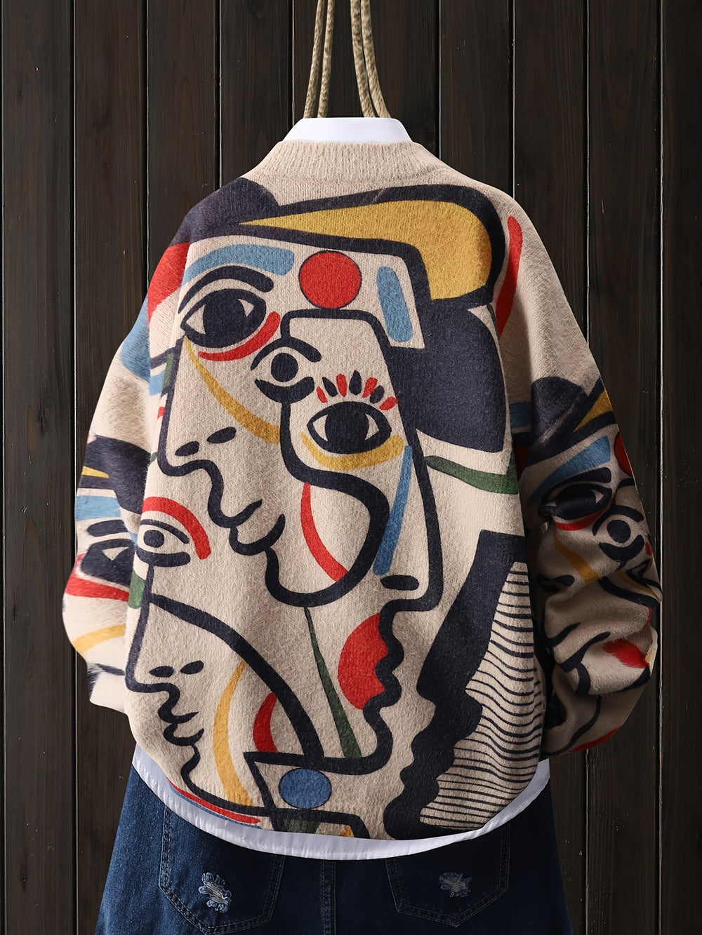 Camryn™ | Women's Abstract Art Print Round Neck Sweater