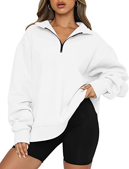 Velma™ | Women's Oversized Half Zip Collared Sweatshirt