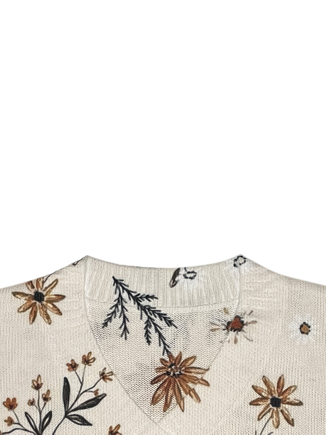 Mirabelle™ | Women's Floral Print V Neck Knit Sweater