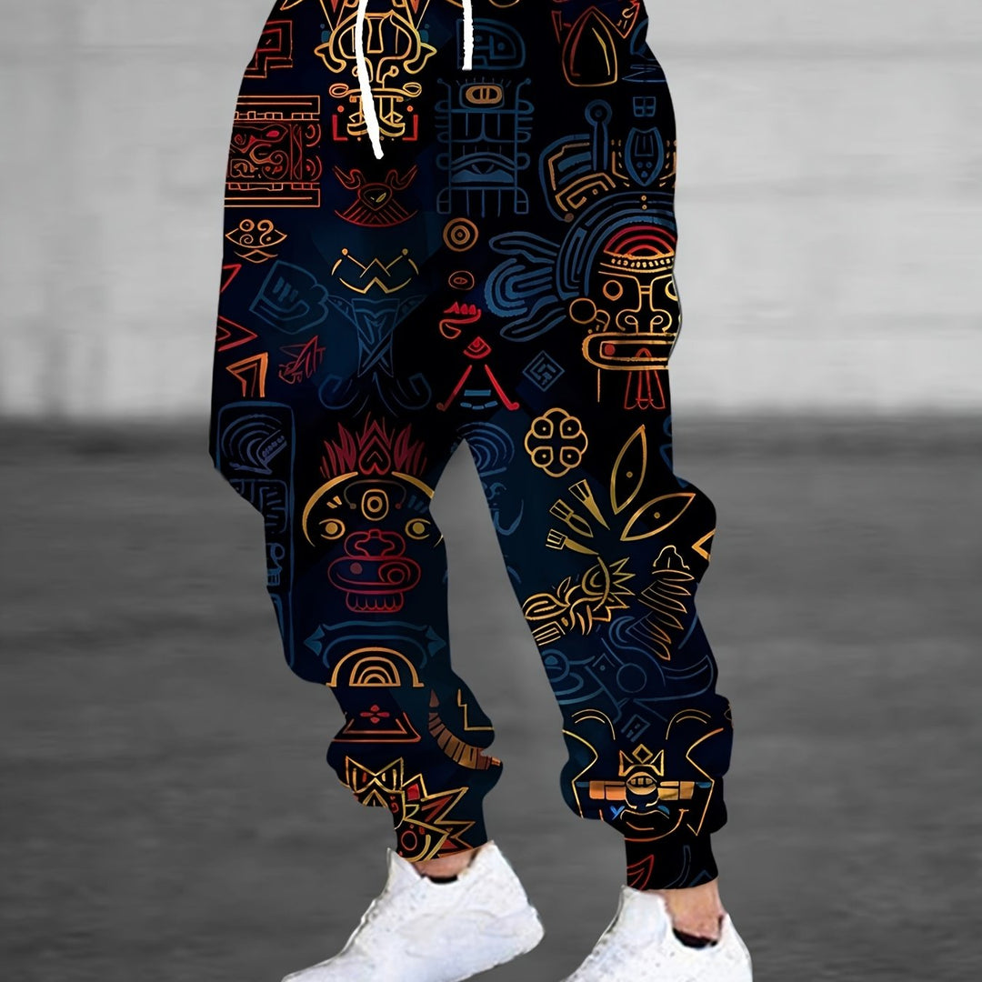 Fitzroy™ | Men's Patterned Joggers with Drawstring Waist and Cuffed Hem