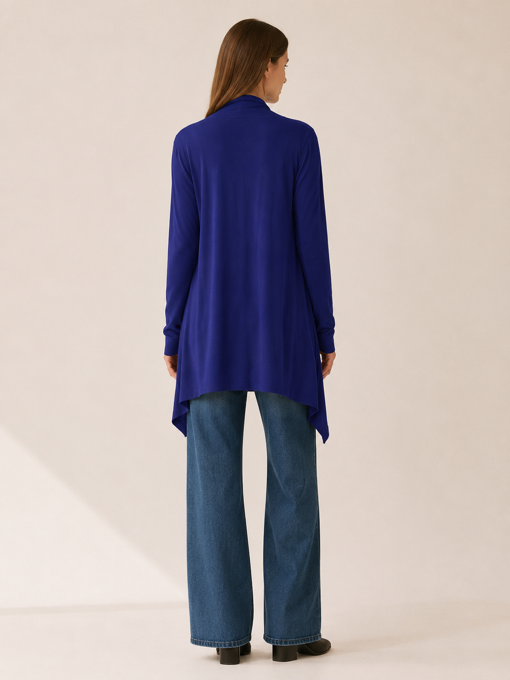 Calista™ | Draped-Hem Open-Front Cardigan