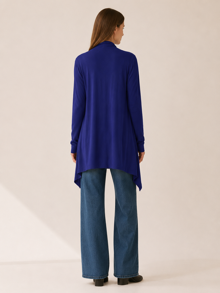 Calista™ | Draped-Hem Open-Front Cardigan