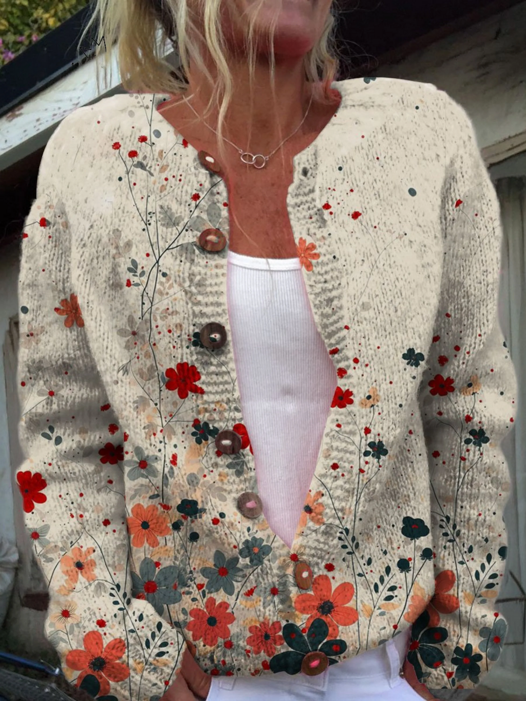 Romilly™ | Women's Plus Size Wildflower Print Open Front Cardigan