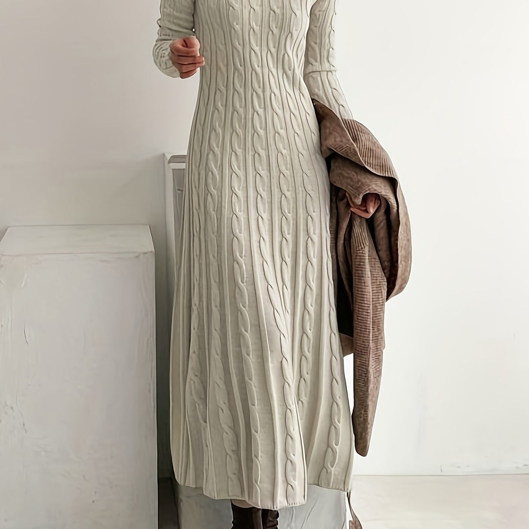 Tiphaine™ | Women's Cable Knit Long Sleeve Maxi Dress